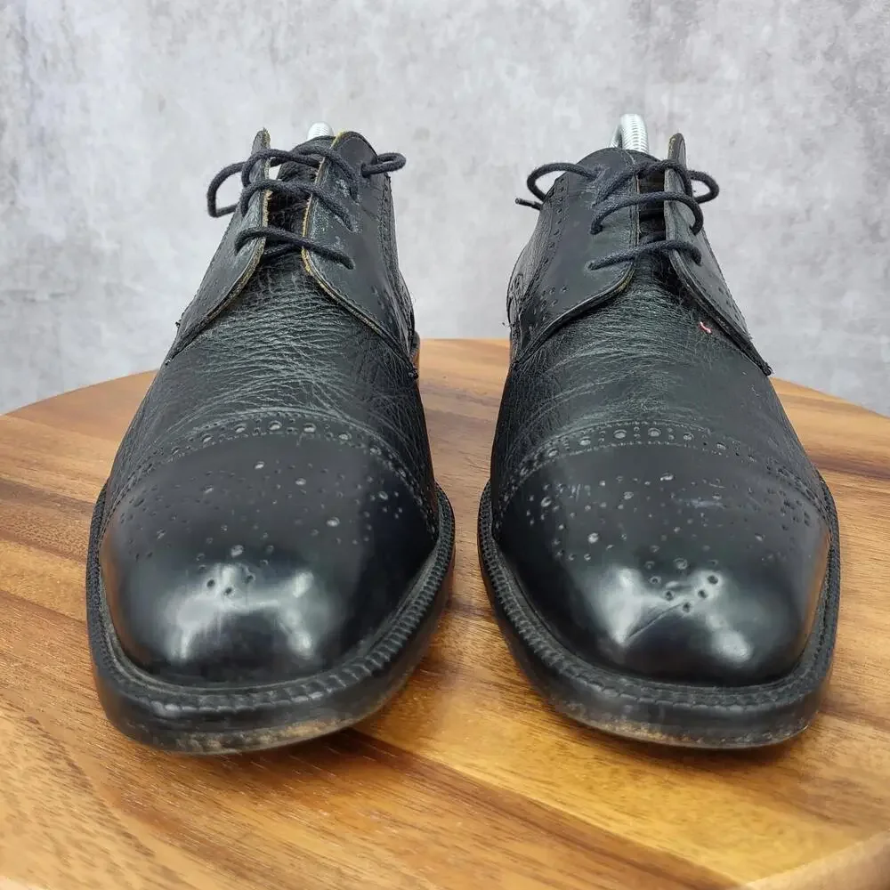 Johnston & Murphy‎ Celina Oxford Shoes Mens 8.5 Black Leather Cap Toe Dress Shoe